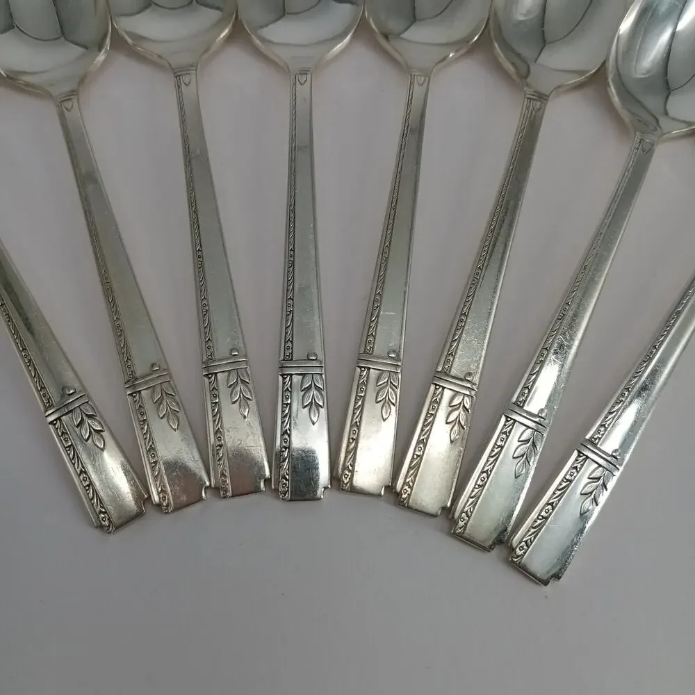 8X Tsp Oneida Prestige GRENOBLE Silverplate Teaspoons 1938 Flatware Silverware
